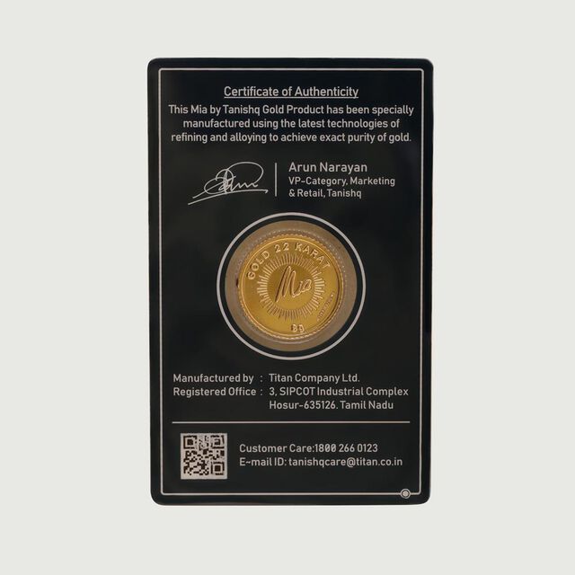 8 GM 22 Karat Stunning Lotus Gold  Coin,,hi-res image number null