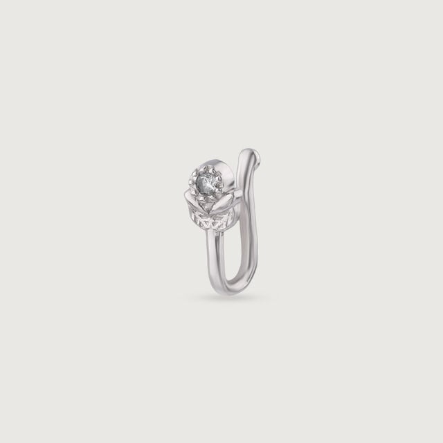 Lovely Bloom Silver Nose Pin,,hi-res image number null