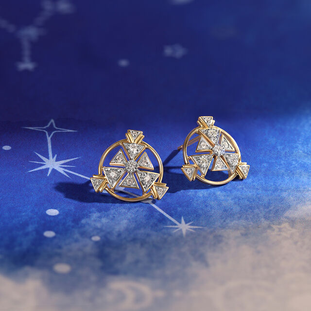 Shimmering Skyline Cluster 14KT Diamond Stud Earrings,,hi-res image number null