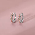 Glossy Glint Silver Earrings,,hi-res view 1