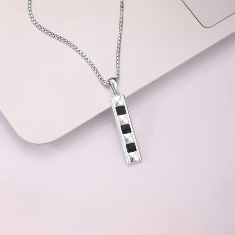 Facet Bar Silver Necklace