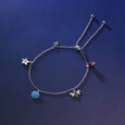 Playful Garden Silver Anklet,,hi-res view 1