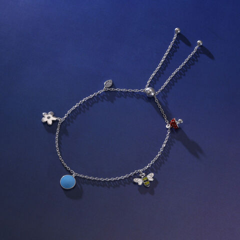 Playful Garden Silver Anklet