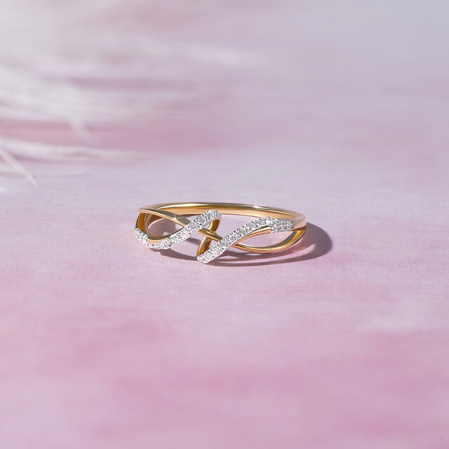 Flowing Grace Gold & Diamond Finger Ring,,hi-res image number null