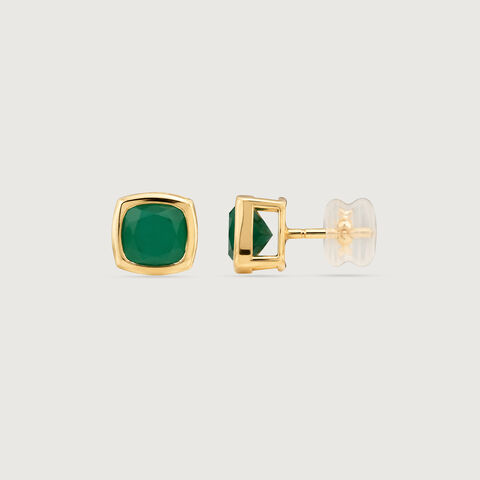 Lustrous Verdant Onyx Earrings