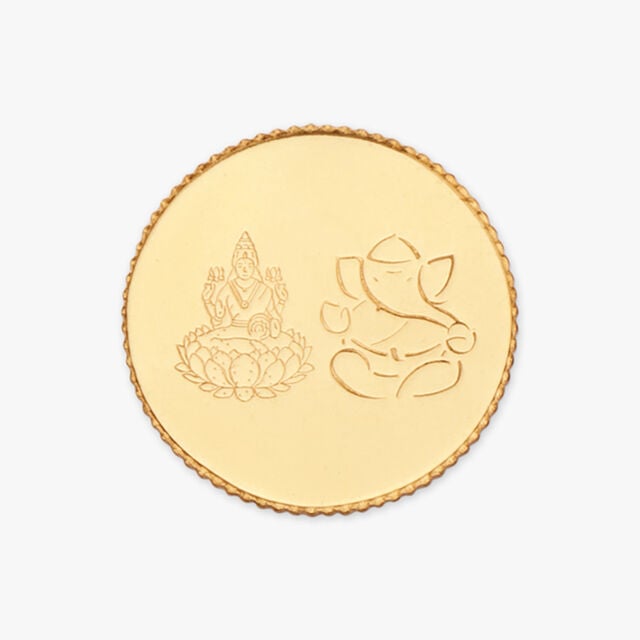 gram 22 Karat Gold Coin with Lakshmi Ganesha Motif