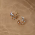 Aqua Aura 14 Kt Gold & Diamond Hoop Earrings,,hi-res view 1