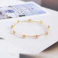 Crochet Shine Gold and Diamond Bangle,,hi-res view 1
