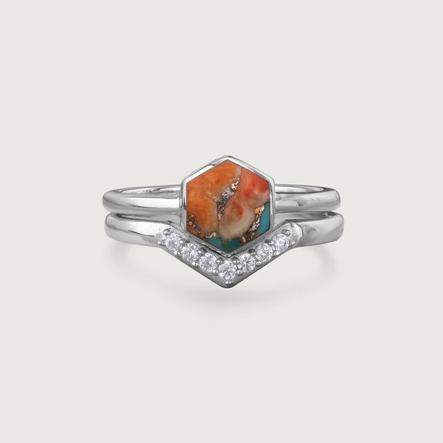 Mystic Trio Stackable Silver Ring,,hi-res image number null