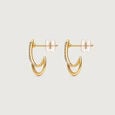 Sculpted Curve Diamond Hoop Earrings,,hi-res view 4