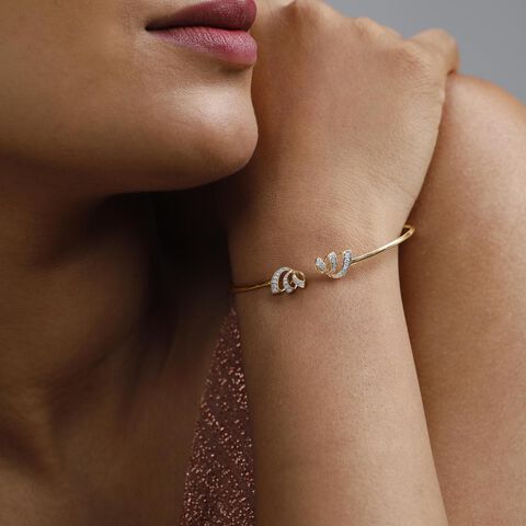 Lotus Bloom Diamond Bangle