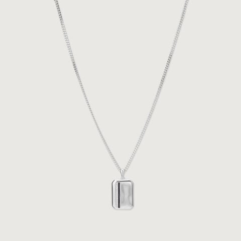 Polished Edge Silver Necklace