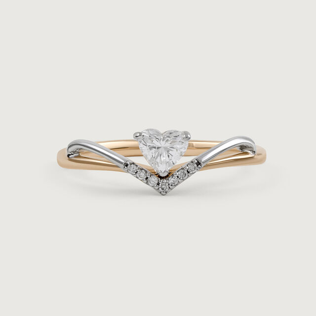 Celestial Heart 14 kt Gold & Diamond Finger Ring,,hi-res image number null