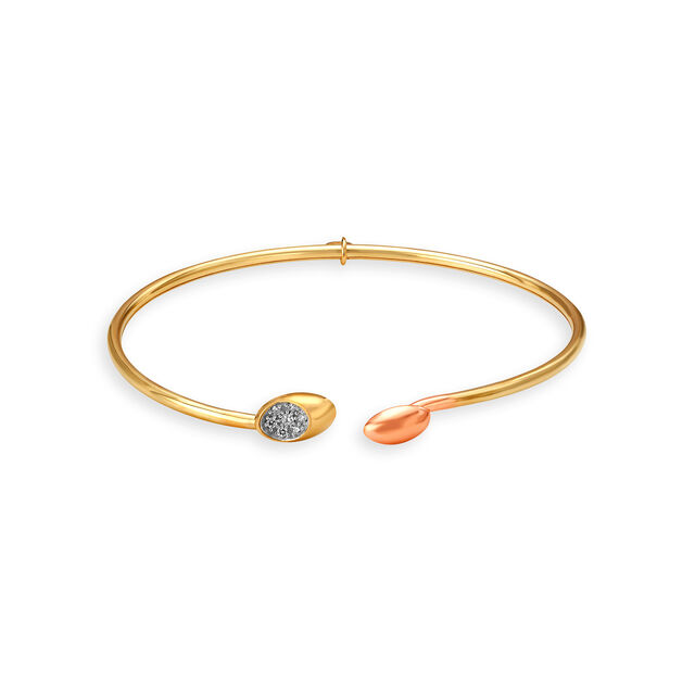 14KT Yellow Gold Diamond Bangle,,hi-res view 1
