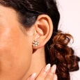 Floral Flutter Diamond Stud Earrings,,hi-res view 2