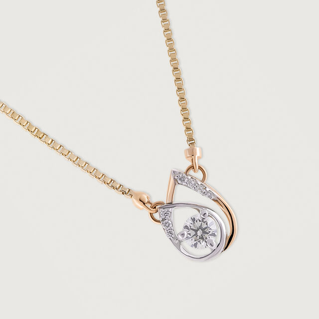 Starlit Heart 14 kt Gold & Diamond Necklace,,hi-res image number null