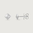 Edgy Minimal Silver Stud Earrings,,hi-res view 4