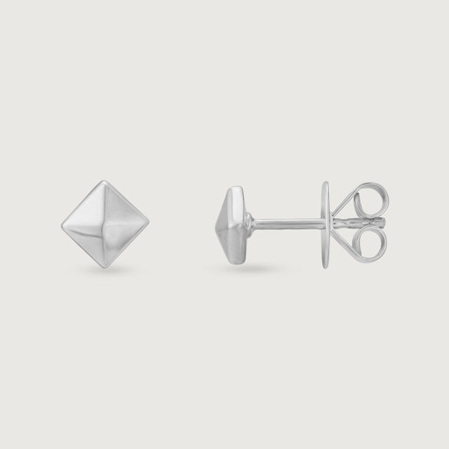 Edgy Minimal Silver Stud Earrings,,hi-res image number null