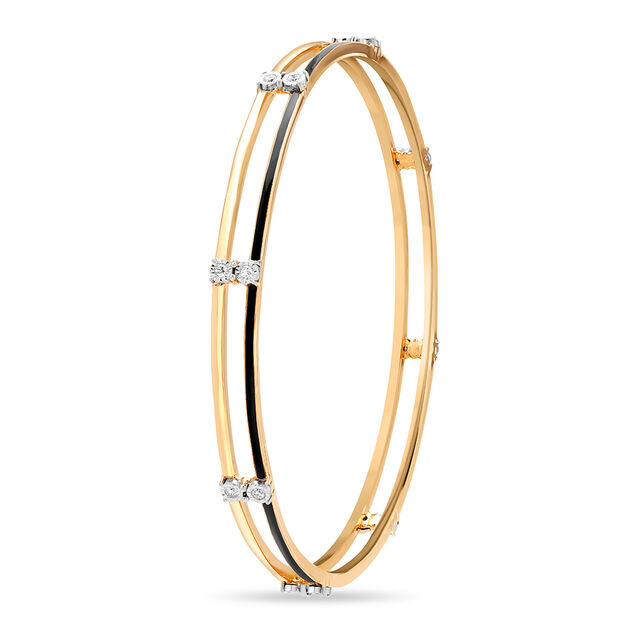14KT Yellow Gold Chic Diamond Bangle,,hi-res image number null