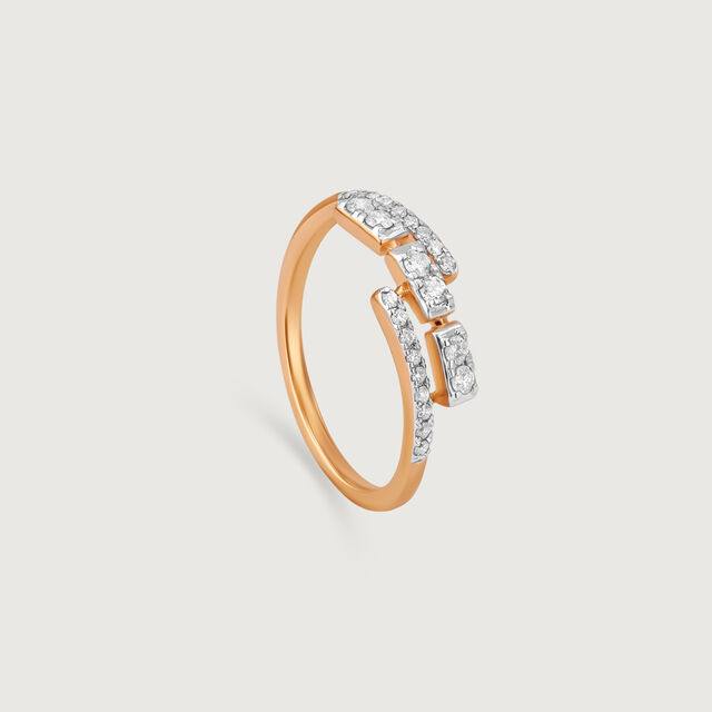 Contemporary Charm Gold & Diamond Finger Ring,,hi-res image number null