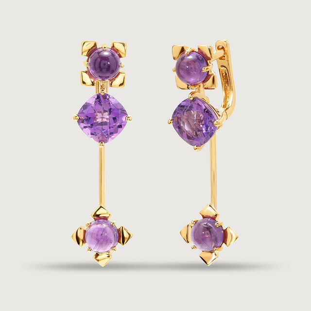 Mystic Mirage 14KT Amethyst Drop Earrings,,hi-res image number null