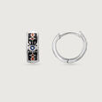 Cosmic Drip Silver Hoop Earrings,,hi-res view 5