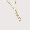 Flowing Twist Gold & Diamond Pendant,,hi-res view 4