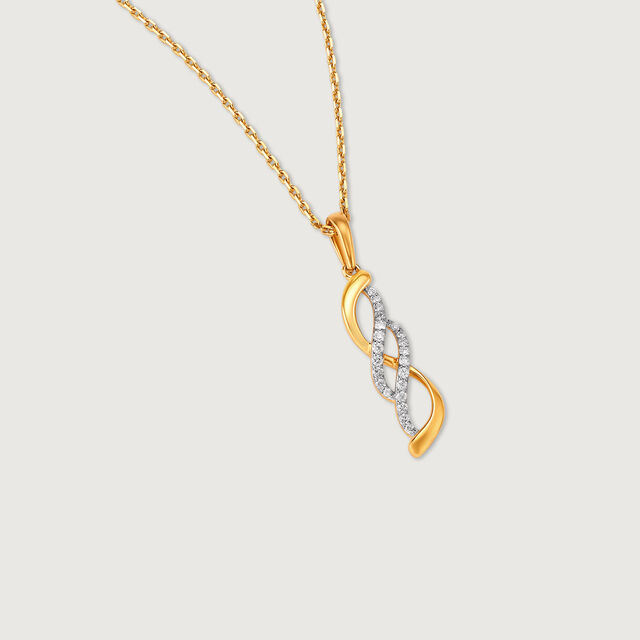 Flowing Twist Gold & Diamond Pendant,,hi-res image number null