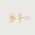 Infinite Flow Gold Stud Earrings,,hi-res view 3