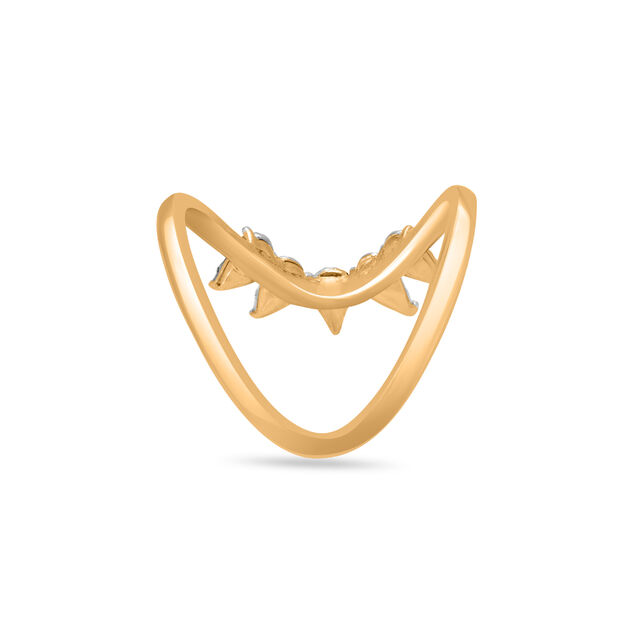 18KT Yellow And White Gold Diamond Studded Vanki Ring,,hi-res image number null