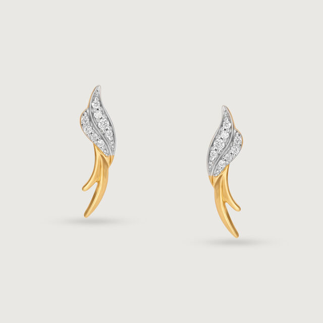 Eternal Flame 14 Kt Gold & Diamond Stud Earrings,,hi-res image number null