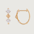 Geo Sparkle Gold & Diamond Hoop Earrings,,hi-res view 4