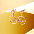 Halo Fringe Diamond Drop Earrings,,hi-res view 1