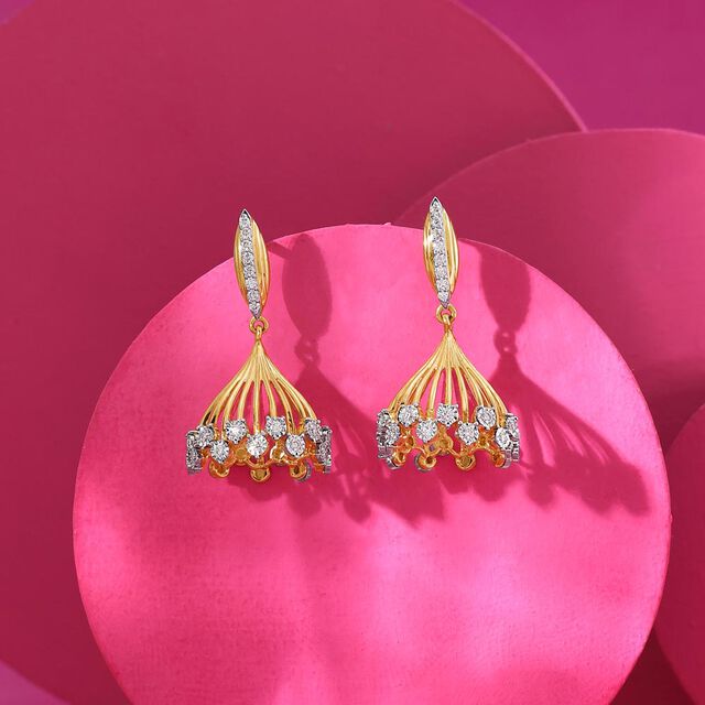 Royal Bloom Diamond Jhumka,,hi-res image number null