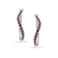 925 Silver Dainty Stud Earrings with Garnets,,hi-res view 3