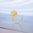 14KT Yellow Gold Diamond Nose Pin,,hi-res view 1