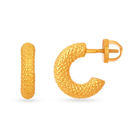 22 KT Yellow Gold Artsy Stud Earrings