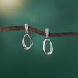 Bold Shine Silver Drop Earrings,,hi-res view 1