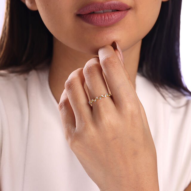 Whimsical Vine Gold & Diamond Finger Ring,,hi-res image number null