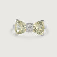 Green Gold Bow-Accentuated Silver Finger Ring,,hi-res view 3