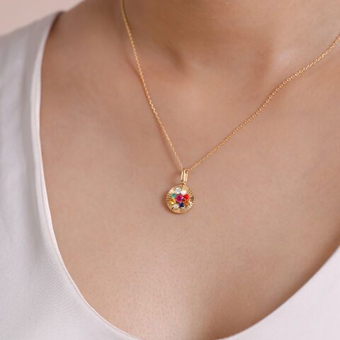 Glowing Navaratna Diamond Pendant