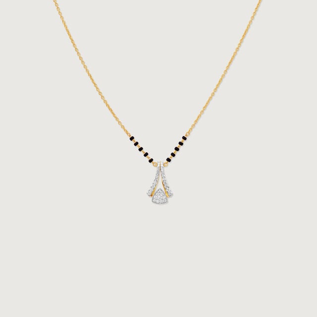 Elegant Sculptural Diamond Mangalsutra,,hi-res image number null