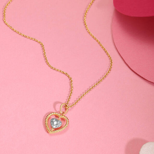 Cupid Edit Dancing Hearts 14KT Gold & Diamond Pendant,,hi-res image number null