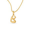 Letter Perfect 'B' Gold Pendant,,hi-res view 2