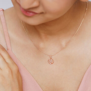 14KT Rose Gold Swan Seranade Diamond Pendant