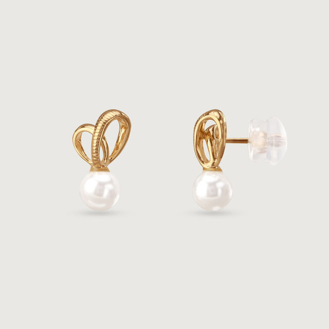 Ribbon Kiss Crystal White Earrings,,hi-res image number null