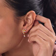 Twilight Spiral Gold & Pearl Stud Earrings,,hi-res view 2