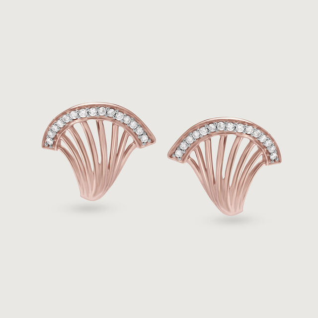 14kt Rose Gold Diamond Stud Earrings,,hi-res image number null