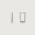 Sleek Chunky Silver Earrings,,hi-res view 4
