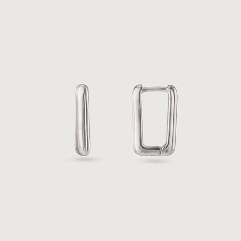 Sleek Chunky Silver Earrings